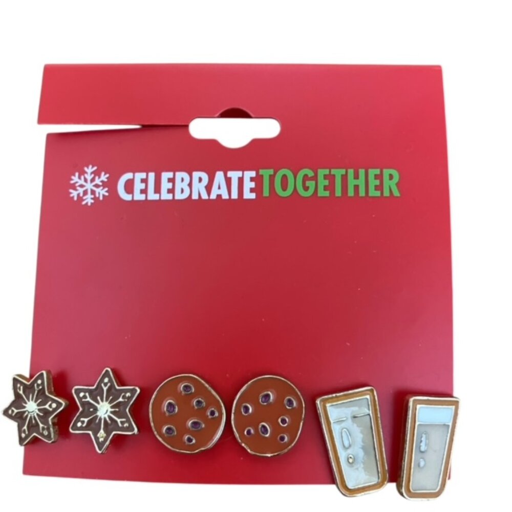 NWT set of holiday themed pierced earrings